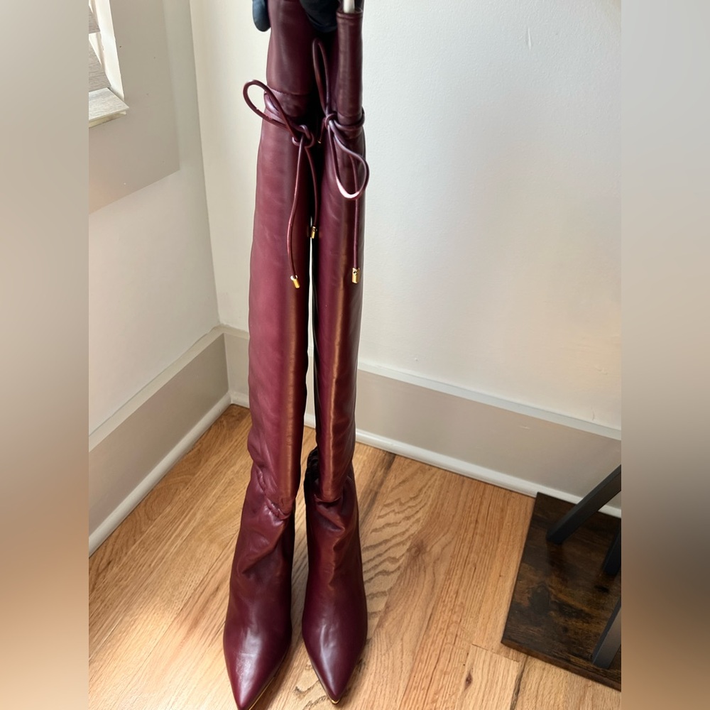 Tory Burch Women's Burgundy Leather Boots